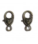 CADENAS COEUR METAL BRONZE MOTIFS X2