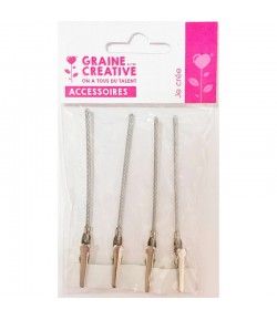 4 PINCES CROCODILE EN METAL 10CM