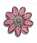 FLEUR EN PLASTIQUE - ROSE ET ARGENT 3.9CM