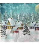 SERVIETTE MAISONS SOUS LA NEIGE