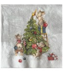SERVIETTE SOURIS ET SAPIN