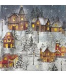SERVIETTE LE VILLAGE EN HIVER