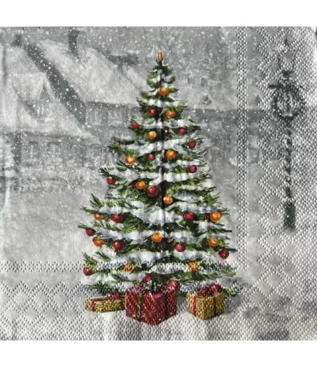 SERVIETTE SAPIN ET CADEAUX