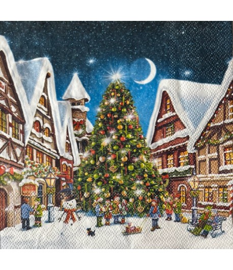 SERVIETTE CHANTS DE NOEL ET SAPIN