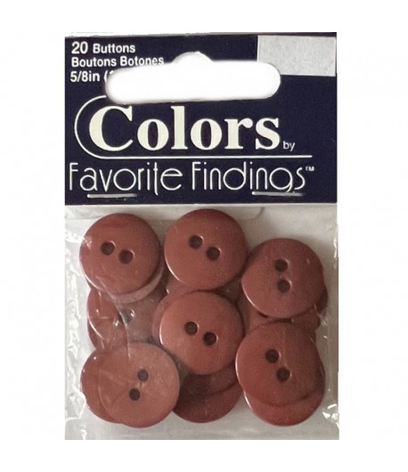 20 BOUTONS RONDS BRUN OCRE 1.5CM