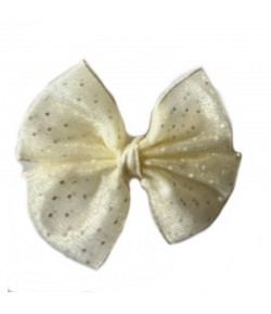 NOEUD VOILE CREME A POIS