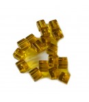 PERLES CUBIQUES EN VERRE 6X5MM MIEL