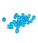 PERLES CUBIQUES EN VERRE 4X4MM BLEU