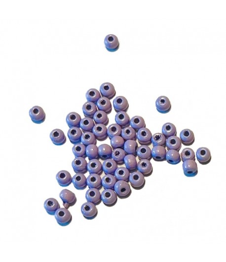 PERLES EN BOIS POLIES 4MM LILAS