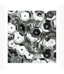 SEQUINS BOMBES 6MM ARGENT - 6 GR