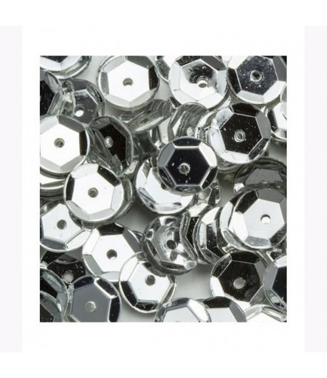 SEQUINS BOMBES 6MM ARGENT - 6 GR