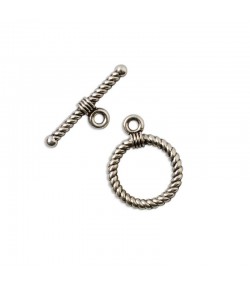 FERMOIR BARRE ET ANNEAU ARGENT 18MM X1