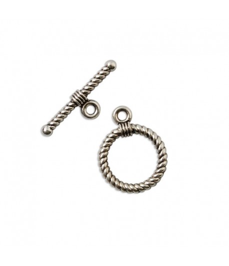 FERMOIR BARRE ET ANNEAU ARGENT 18MM X1