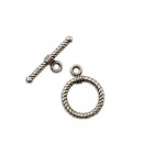 FERMOIR BARRE ET ANNEAU ARGENT 18MM X1