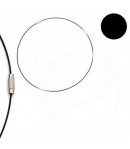 TOUR DE COU ET BRACELET NOIR EN FIL CABLE
