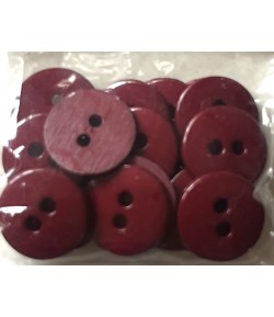 20 BOUTONS RONDS ROUGE 1.5CM