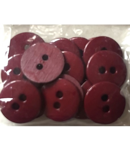 20 BOUTONS RONDS ROUGE 1.5CM