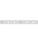 MASKING TAPE GRIS COEUR ROSE 10MM X 10 M