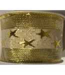 RUBAN OR/OR ETOILES 3.8CMX3M