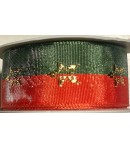 RUBAN ROUGE VERT ET OR 2.5CMX3M