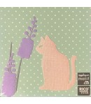 MOTIFS A REPASSER CHAT ET FLEURS 4.5X7CM