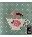 MOTIFS A REPASSER TASSE ET OISEAU 7.9X3.9CM