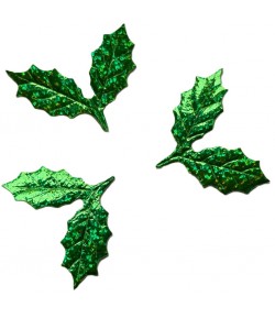 FEUILLES DE HOUX X3 - VERT 4.2X3.8CM