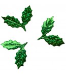 FEUILLES DE HOUX X3 - VERT 4.2X3.8CM
