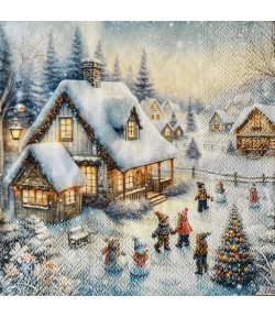 SERVIETTE ENFANTS DANS LA NEIGE