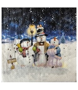 SERVIETTE BONHOMMES DE NEIGE CHANTEURS