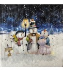 SERVIETTE BONHOMMES DE NEIGE CHANTEURS