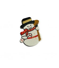 BONHOMME DE NEIGE EN BOIS - 2.5X3.5CM