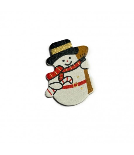 BONHOMME DE NEIGE EN BOIS - 2.5X3.5CM