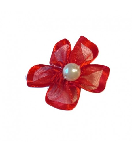 FLEUR EN TULLE - ROUGE 3.3CM