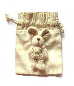 SAC EN TISSU AVEC CORDON 10.2X13CM