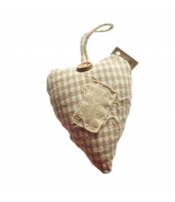 COEUR EN TISSU AVEC DECO 8.5X10.5CM