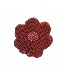 5 FLEURS EN SISAL - BORDEAUX 4.8CM