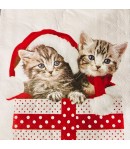 SERVIETTE CHATONS DE NOEL