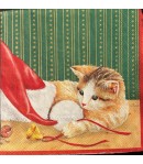 SERVIETTE CHATON ET SOURIS DE NOEL