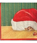 SERVIETTE CHATON ET SOURIS DE NOEL