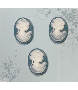 CAMEES BLEUS 1.8X2.5CM X3