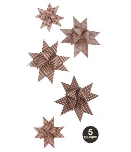 KIT BANDELETTES PAPIER POUR 15 ETOILES BRUN