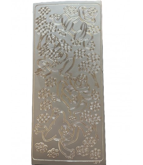 STICKERS GRENOUILLES ARGENT