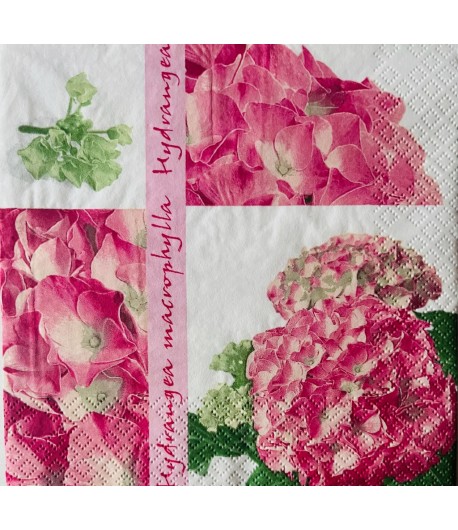 SERVIETTE HORTENSIA ROSE