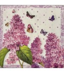 SERVIETTE LILAS ET PAPILLONS