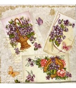 SERVIETTE BOUQUETS FLEURIS