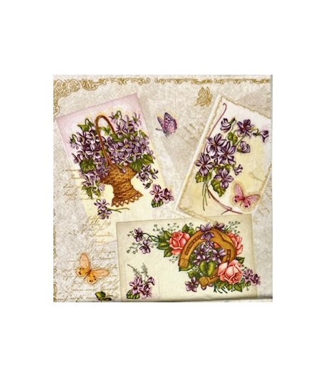 SERVIETTE BOUQUETS FLEURIS