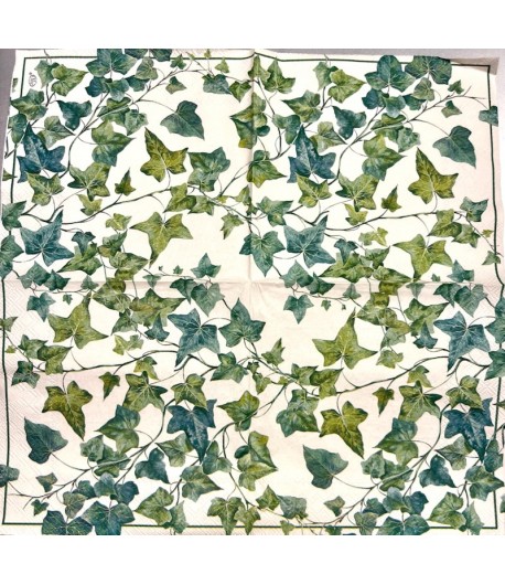 SERVIETTE LIERRE FOND CREME