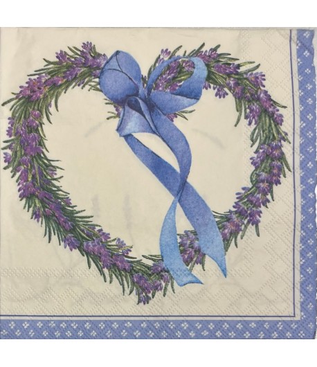 SERVIETTE COEUR DE LAVANDE