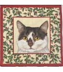 SERVIETTE CHATS ENCADRES